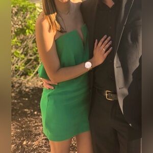 BCBGMaxAzria Emerald Green Strapless Dress